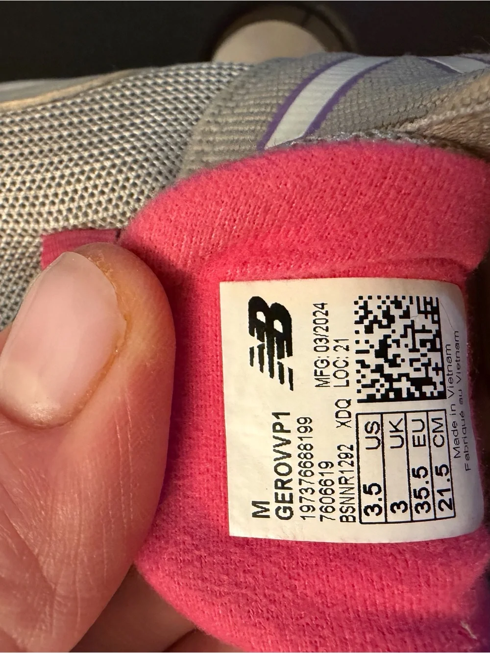New Balance Kids Gray and Pink Athletic Sneakers